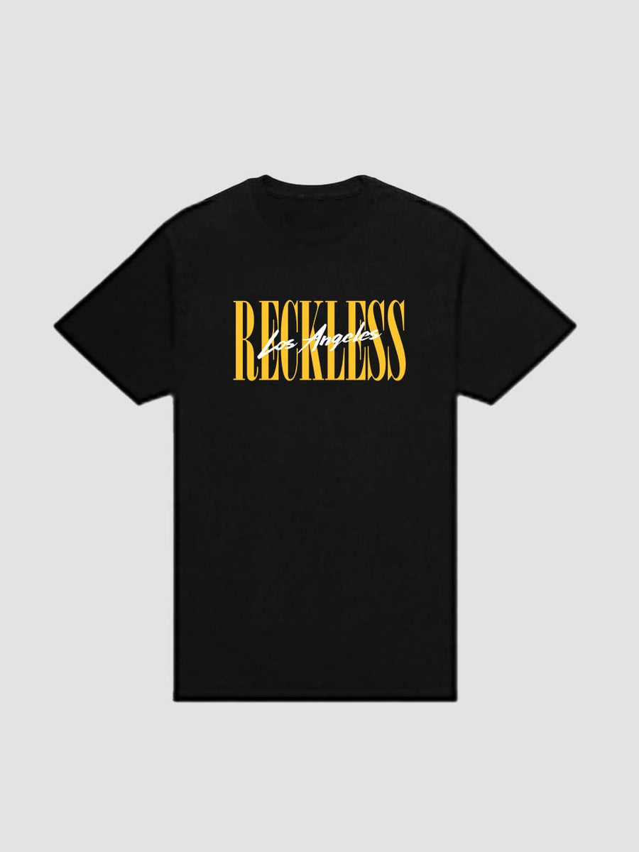 Young and Reckless Mens - Tops - Graphic Tee LA Vintage Tee - Black/Gold