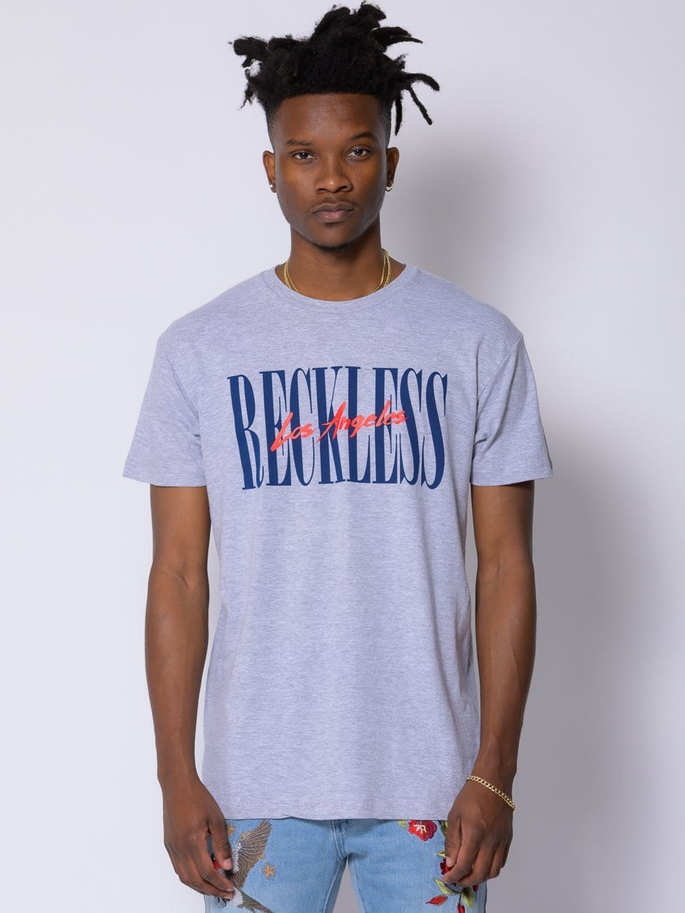 LA Vintage Tee Heather Grey Young Reckless