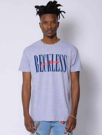 Young and Reckless Mens - Tops - Graphic Tee - LA Vintage Tee - Heather Grey