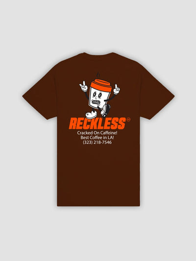 Young and Reckless Mens - Tops - Graphic Tees Cracked Tee - Brown
