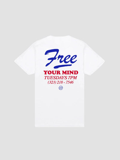 Young and Reckless Mens - Tops - Graphic Tees Free Your Mind Tee - White