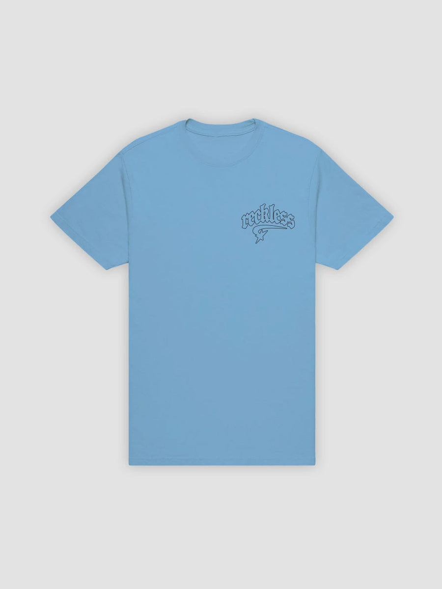 Young and Reckless Mens - Tops - Graphic Tees Full Arc Tee - Light Blue