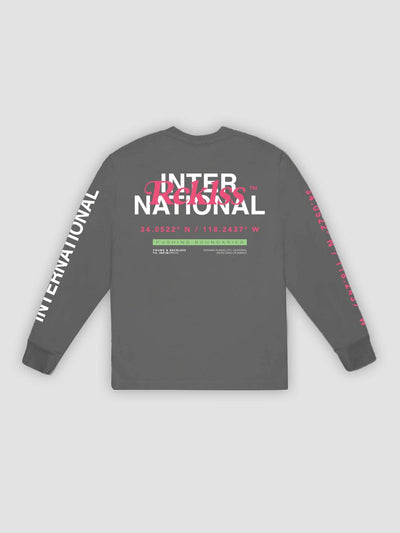 Young and Reckless Mens - Tops - Long Sleeve Overlay Long Sleeve - Charcoal