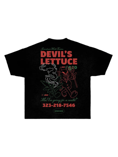 Young and Reckless Mens - WeedHumor Reckless X WeedHumor: Devil's Lettuce Tee - Black