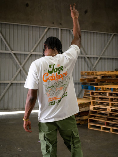 Young and Reckless Mens - WeedHumor Reckless X Weedhumor: Jazz Cabbage Tee - White