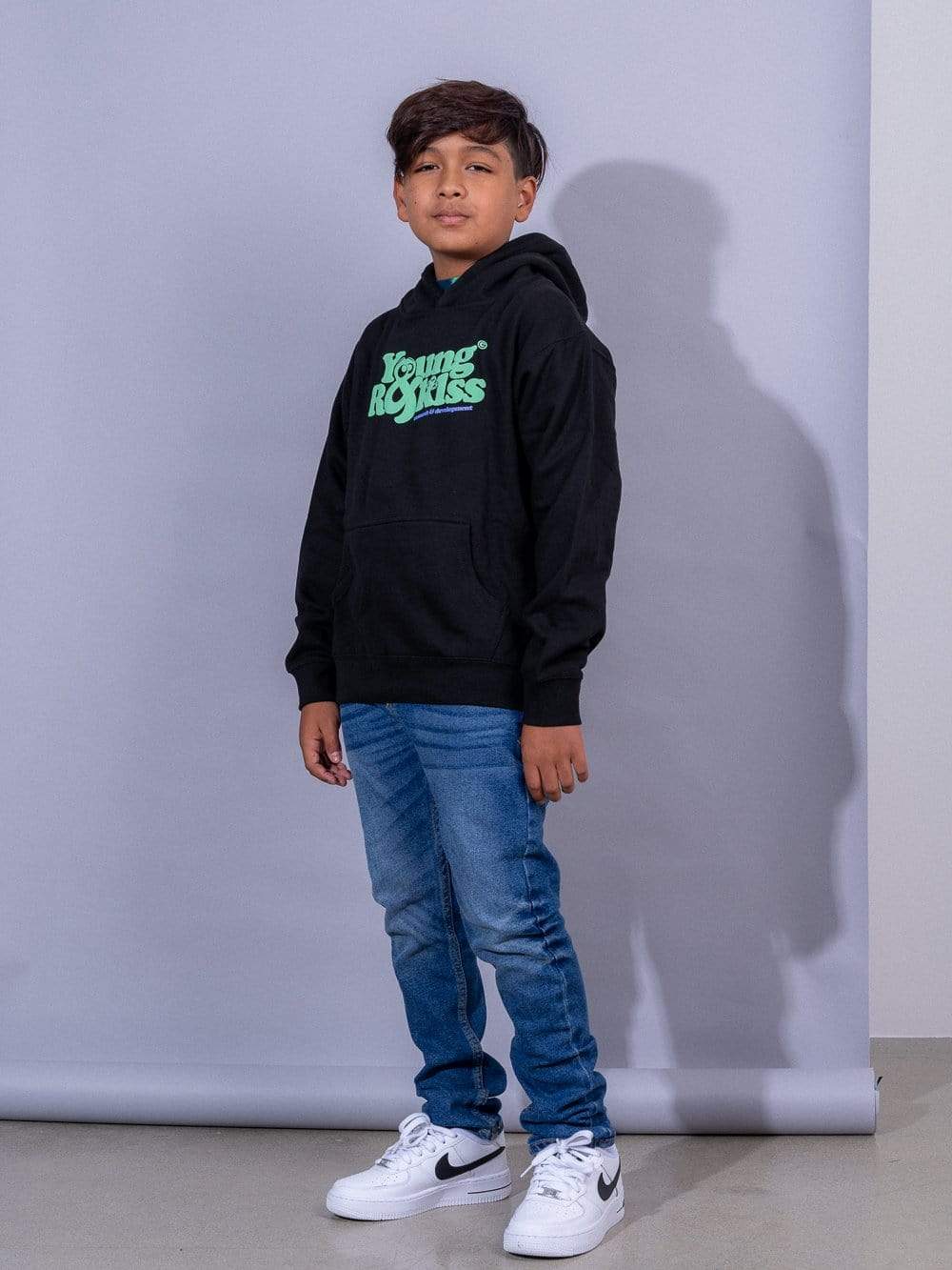 R D Youth Hoodie Black Young Reckless