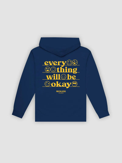 Young & Reckless Mens - Fleece - Hoodies Everything Will Be Okay Hoodie - Royal Blue