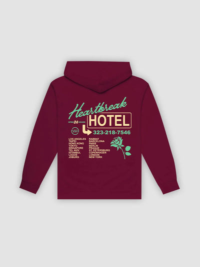Young & Reckless Mens - Fleece - Hoodies Heartbreak Hotel Hoodie - Maroon