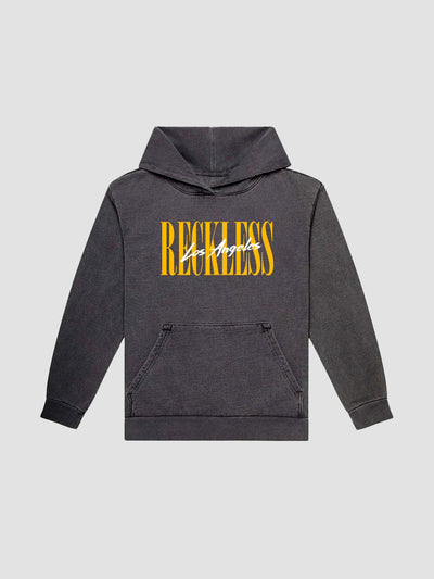 Young & Reckless Mens - Fleece - Hoodies LA Vintage Hoodie - Charcoal