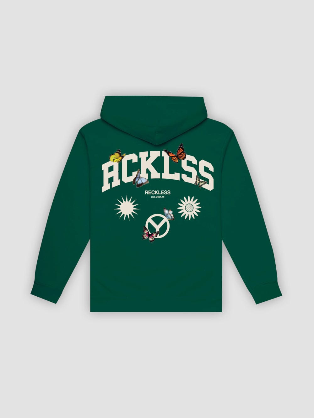 Young & Reckless Mens - Fleece - Hoodies Peace and Love Hoodie - Forest Green