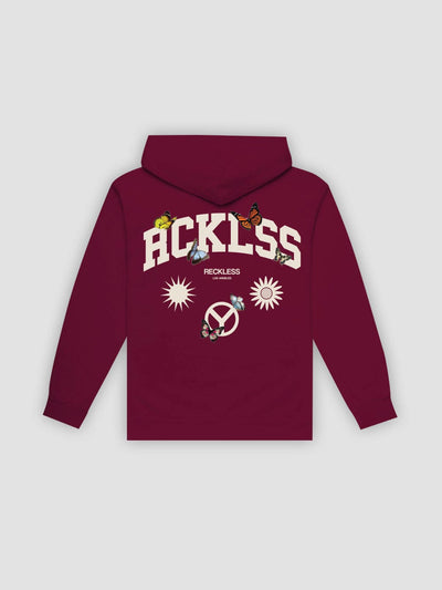 Young & Reckless Mens - Fleece - Hoodies Peace and Love Hoodie - Maroon
