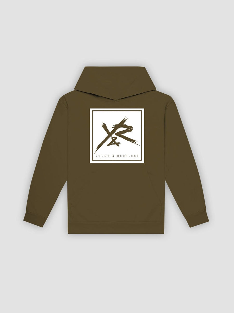 Young & Reckless Mens - Fleece - Hoodies Square Logo Hoodie - Military Green