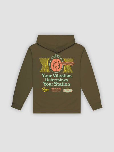 Young & Reckless Mens - Fleece - Hoodies Vibrations Hoodie - Military Green