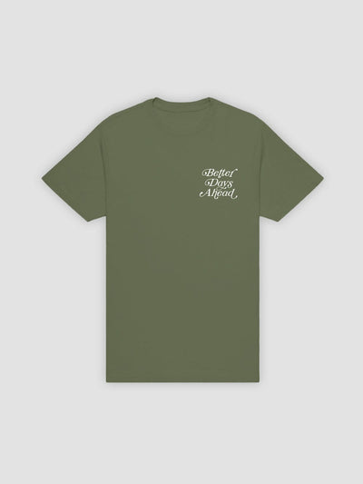 Young & Reckless Mens - Tops - Graphic Tee Better Days Ahead Tee - Military Green