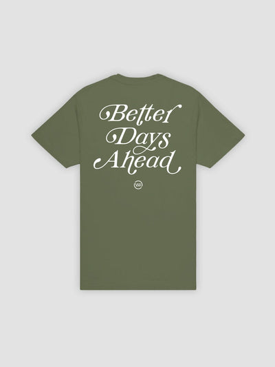 Young & Reckless Mens - Tops - Graphic Tee Better Days Ahead Tee - Military Green