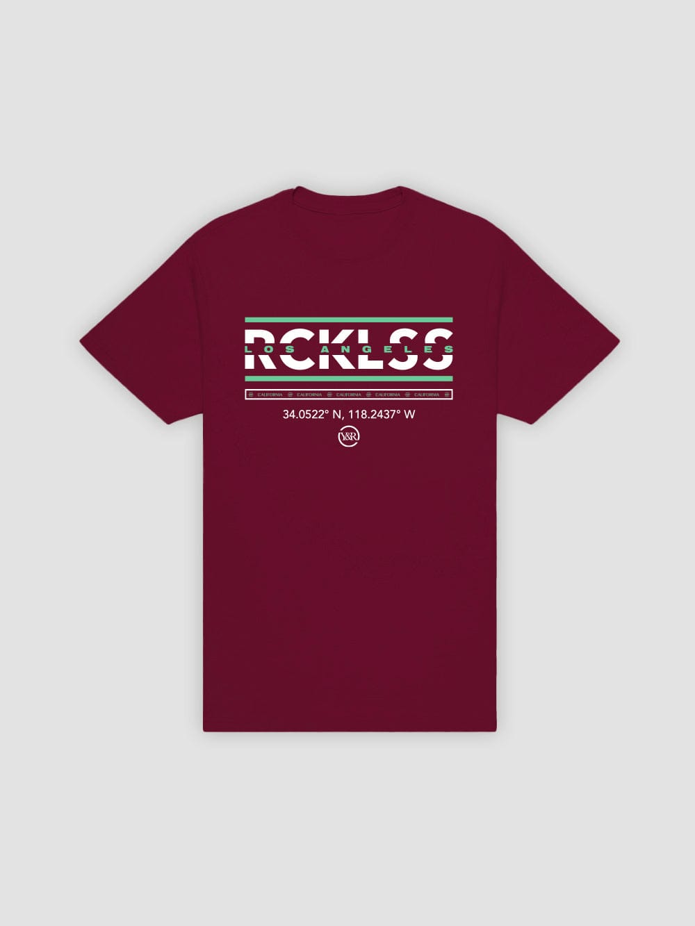 Young & Reckless Mens - Tops - Graphic Tee Coordinates Tee - Maroon