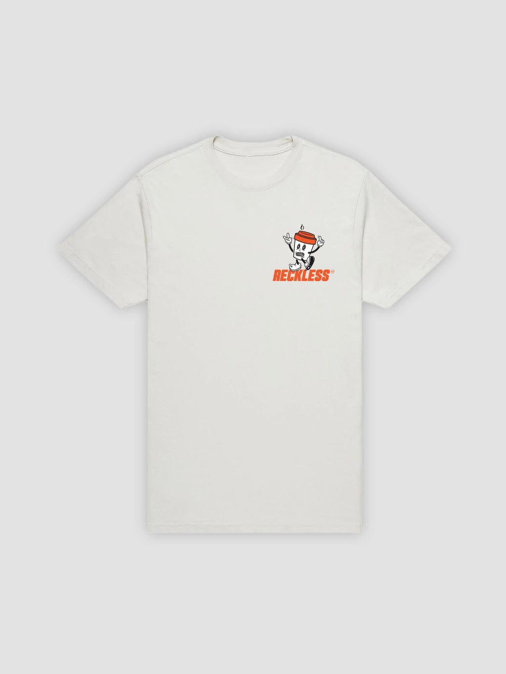 Young & Reckless Mens - Tops - Graphic Tee Cracked Tee - Natural