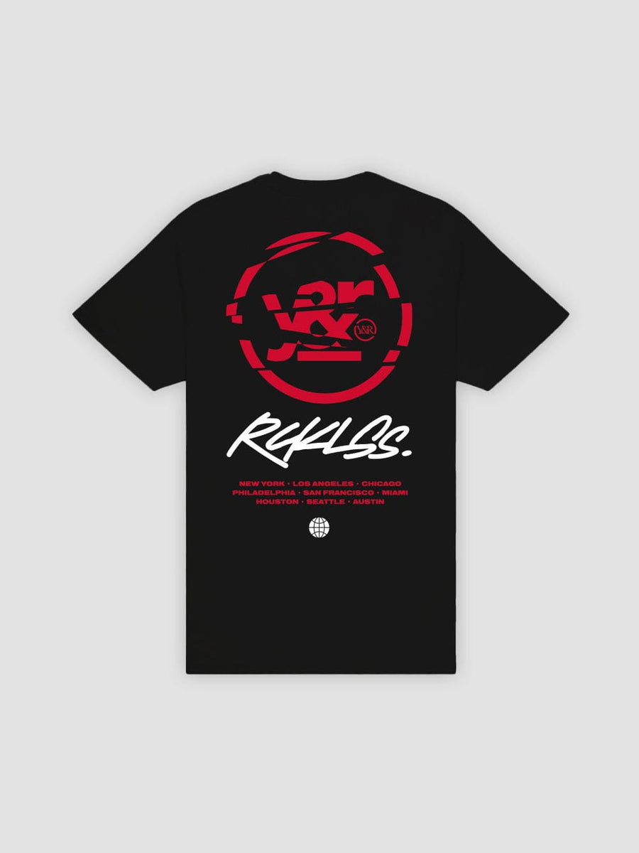 Young & Reckless Mens - Tops - Graphic Tee Deface Tee -  Black