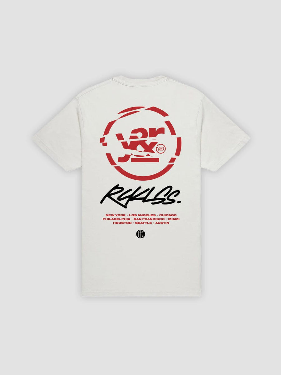 Young & Reckless Mens - Tops - Graphic Tee Deface Tee - Natural