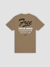 Young & Reckless Mens - Tops - Graphic Tee Free Your Mind Tee - Sand
