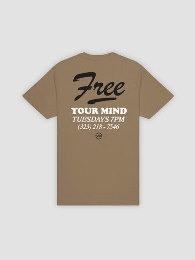 Young & Reckless Mens - Tops - Graphic Tee Free Your Mind Tee - Sand