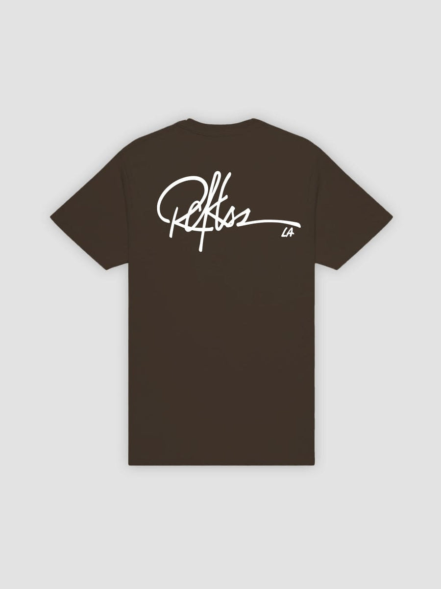 Young & Reckless Mens - Tops - Graphic Tee Full Sig Tee - Dark Chocolate