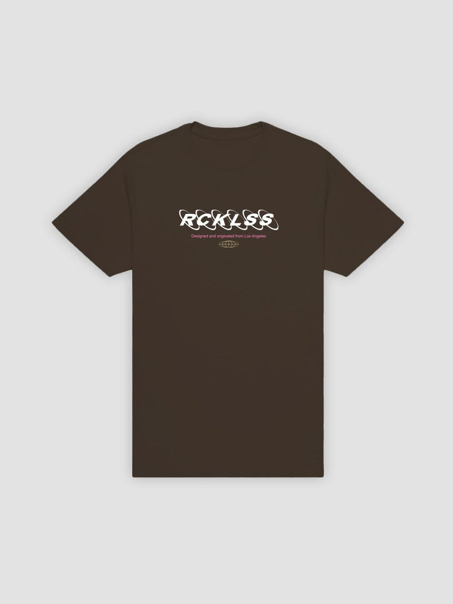Young & Reckless Mens - Tops - Graphic Tee Global Tee - Dark Chocolate