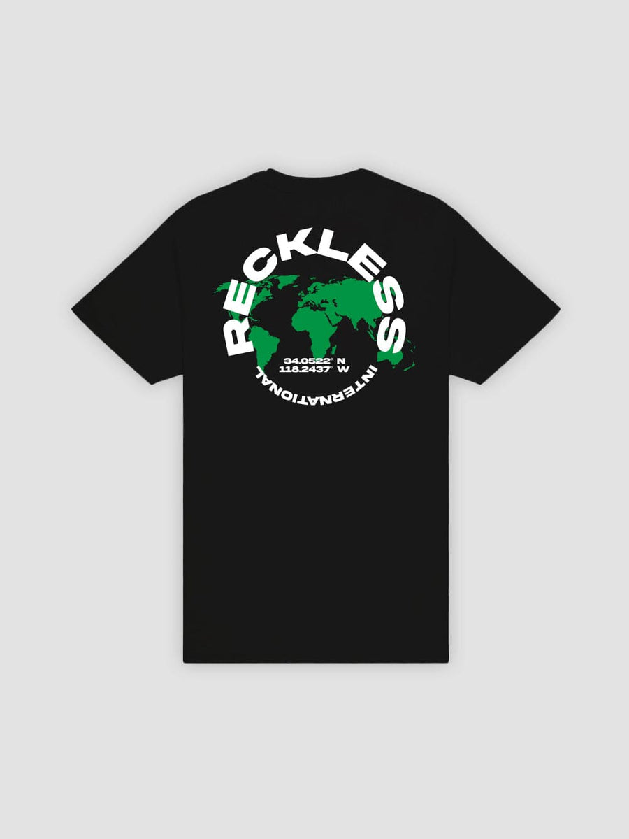 Young & Reckless Mens - Tops - Graphic Tee Globe Tee - Black