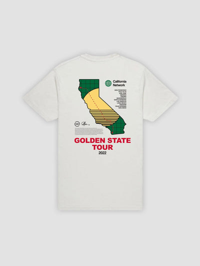 Young & Reckless Mens - Tops - Graphic Tee Golden State Tour Tee - Natural