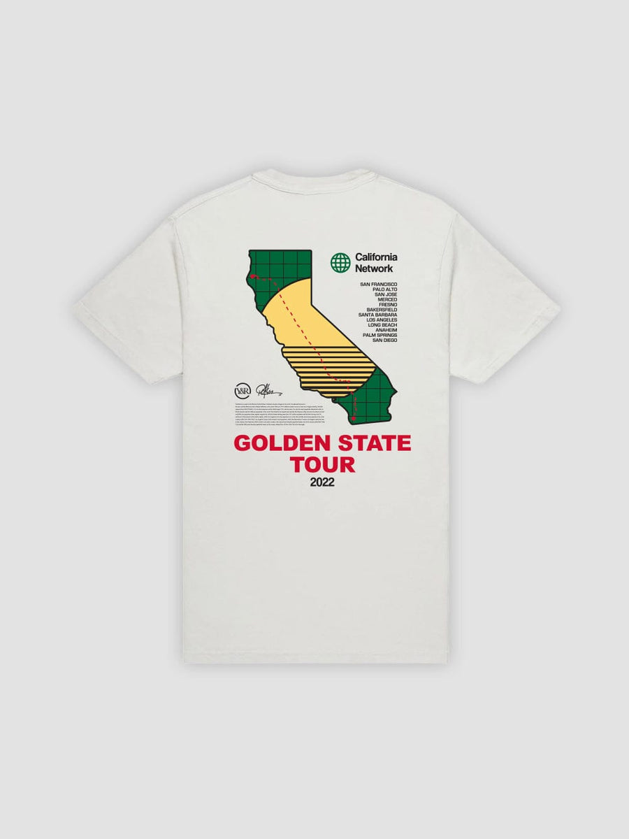Young & Reckless Mens - Tops - Graphic Tee Golden State Tour Tee - Natural