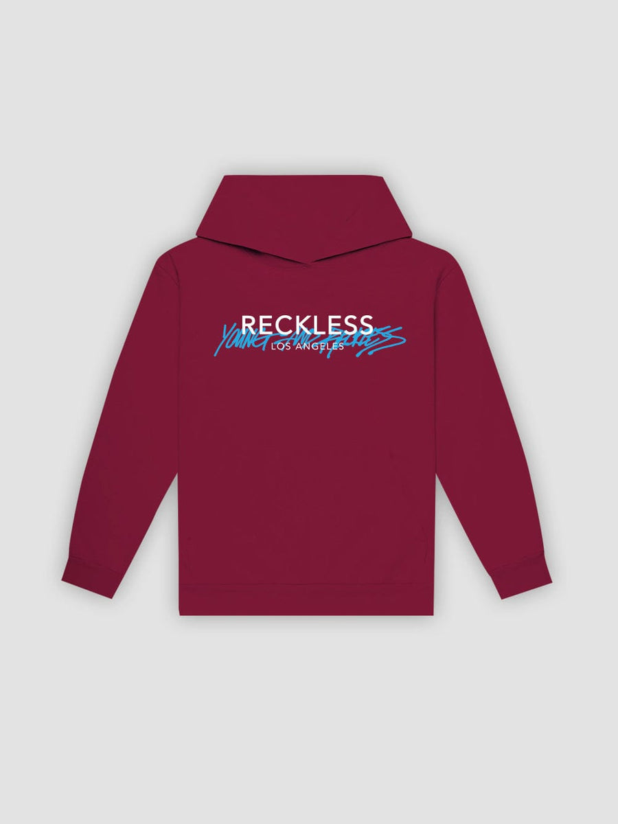 Young & Reckless Mens - Tops - Graphic Tee Handstyle Hoodie - Maroon