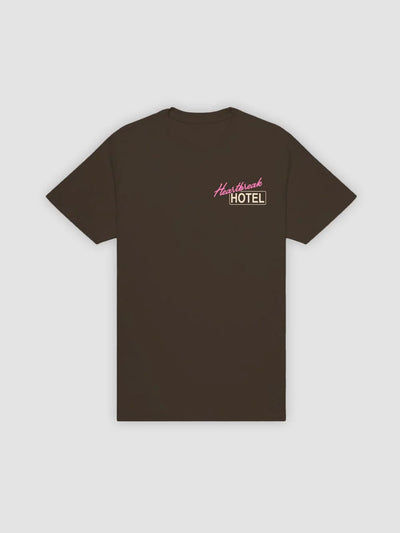 Young & Reckless Mens - Tops - Graphic Tee Heartbreak Hotel Tee - Dark Chocolate
