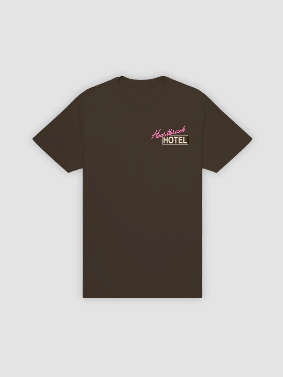 Young & Reckless Mens - Tops - Graphic Tee Heartbreak Hotel Tee - Dark Chocolate