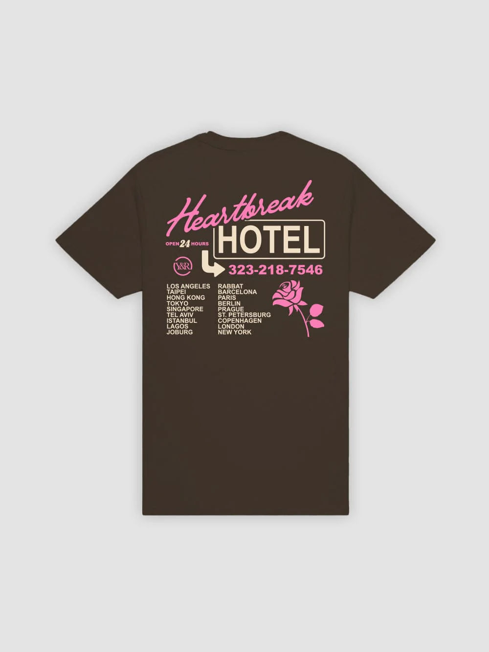 Young & Reckless Mens - Tops - Graphic Tee Heartbreak Hotel Tee - Dark Chocolate