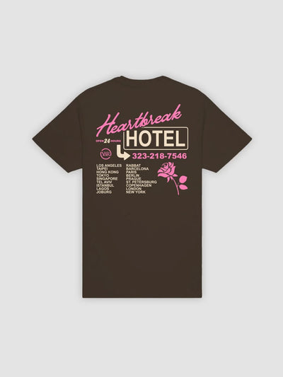 Young & Reckless Mens - Tops - Graphic Tee Heartbreak Hotel Tee - Dark Chocolate