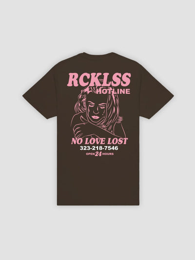 Young & Reckless Mens - Tops - Graphic Tee Hotline Tee - Dark Chocolate