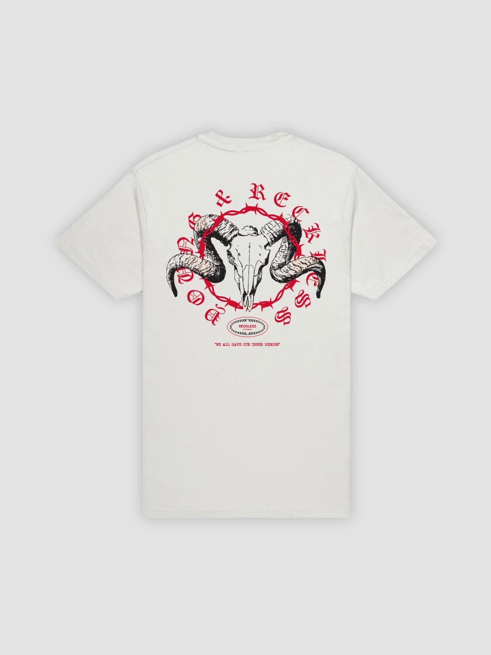 Young & Reckless Mens - Tops - Graphic Tee Inner Demons Tee - Natural