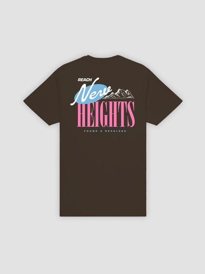 Young & Reckless Mens - Tops - Graphic Tee New Heights Tee - Dark Chocolate