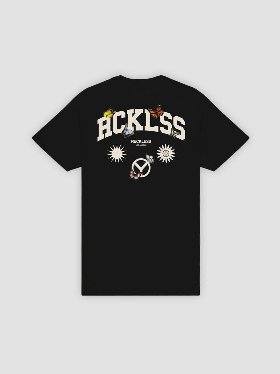 Young & Reckless Mens - Tops - Graphic Tee Peace and Love Tee - Black
