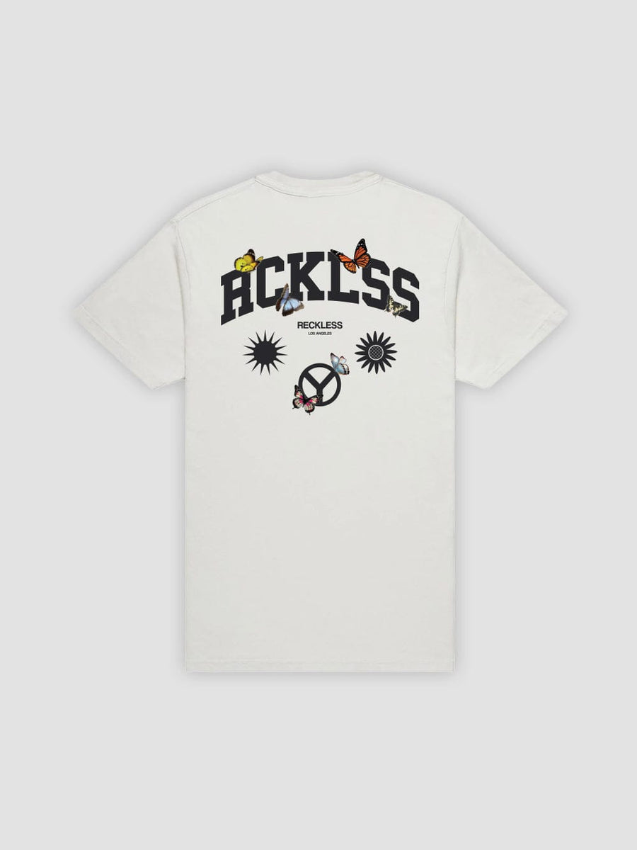 Young & Reckless Mens - Tops - Graphic Tee Peace and Love Tee - Natural