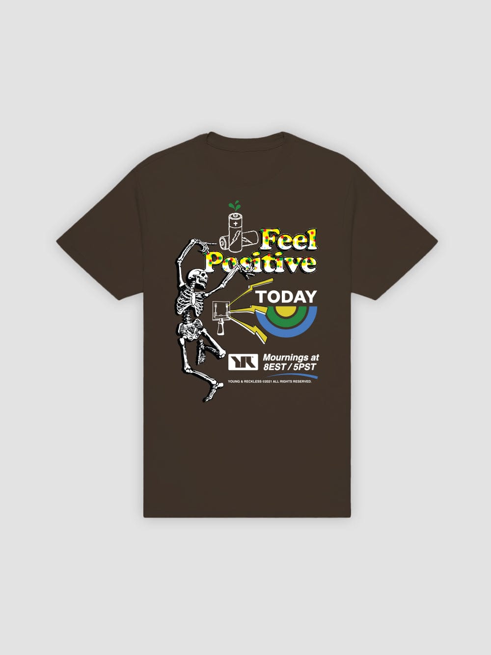 Young & Reckless Mens - Tops - Graphic Tee Positive Tee - Dark Chocolate