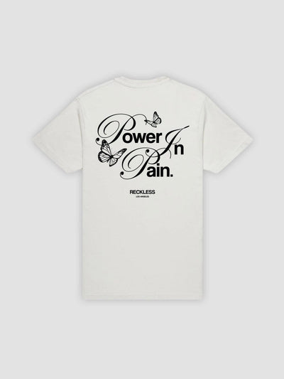 Young & Reckless Mens - Tops - Graphic Tee Power in Pain Tee - Natural