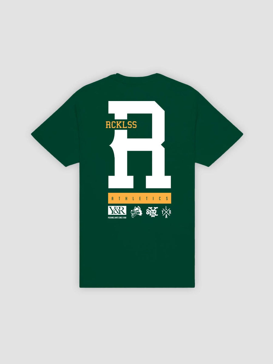 Young & Reckless Mens - Tops - Graphic Tee R Block Tee - Forest Green