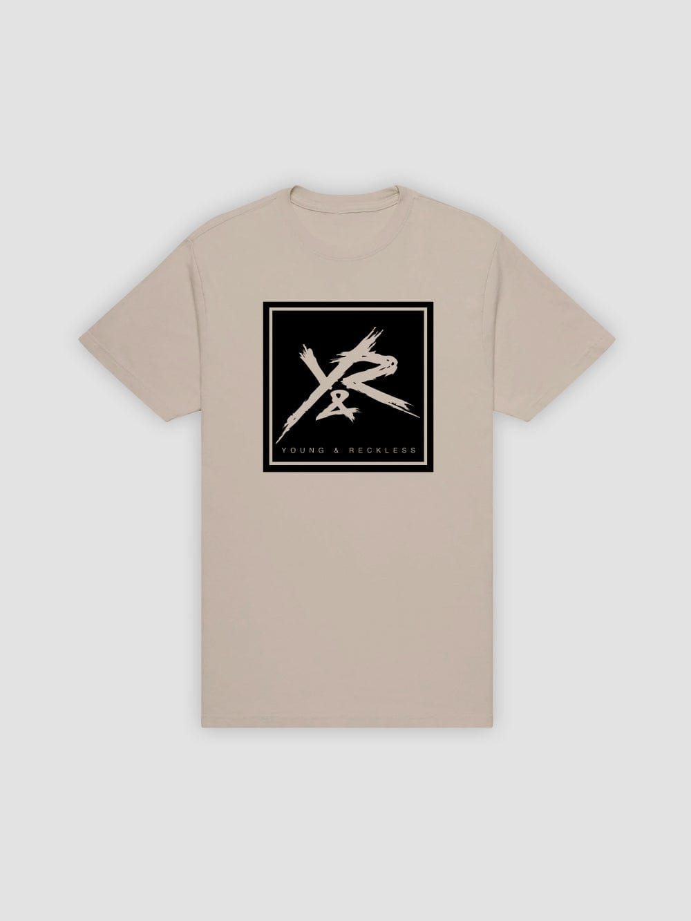 Young & Reckless Mens - Tops - Graphic Tee Square Logo Tee - Natural
