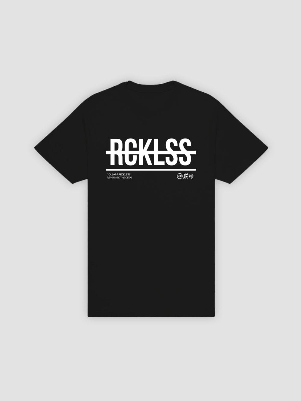 Young & Reckless Mens - Tops - Graphic Tee Strike Thru Tee - Black